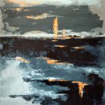 Reflets d'Or Acrylique sur Toile 73 x 92 cm
