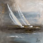Sur la Vague - 80 x 80 cm