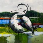 La Mouette - Acrylique sur toile - 80 x 80 cm